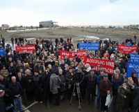 Protestation des habitants menacés d’expulsion dans la région de Sotchi (RU), RUSSIA, december 2009